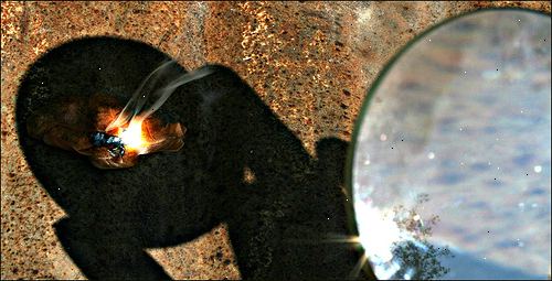 Hoe je vuur maken met een vergrootglas. Krijg wat tondel zoals kranten.