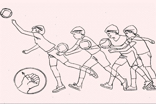 Hoe om te presteren een onderhandse volleybal te dienen. Als je rechtshandig bent, zet je linkerbeen naar voren en zet al je gewicht op je achterste voet.
