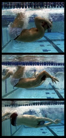 Hoe maak je een flip turn (freestyle) doen. Zorg ervoor dat uw bril veilig zijn en krijgen in het zwembad.